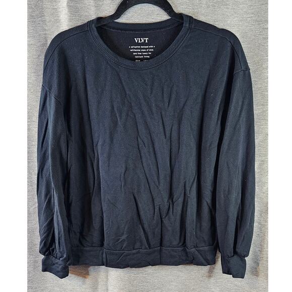 Womans Velvet by Graham & Spencer Cardigan Black Sz Med 70% Modal 26% Cotton - Picture 1 of 5